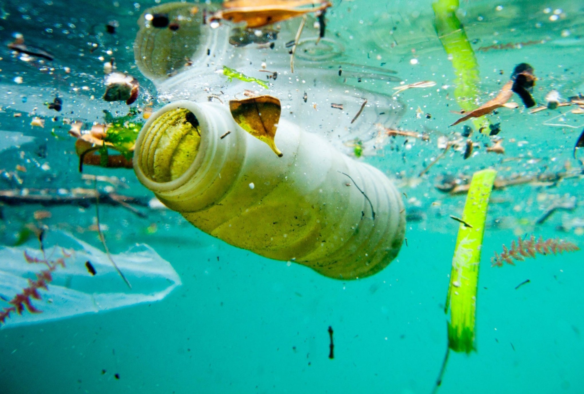 oceanos com plástico