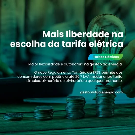 Mais liberdade na escolha da tarifa elétrica.
