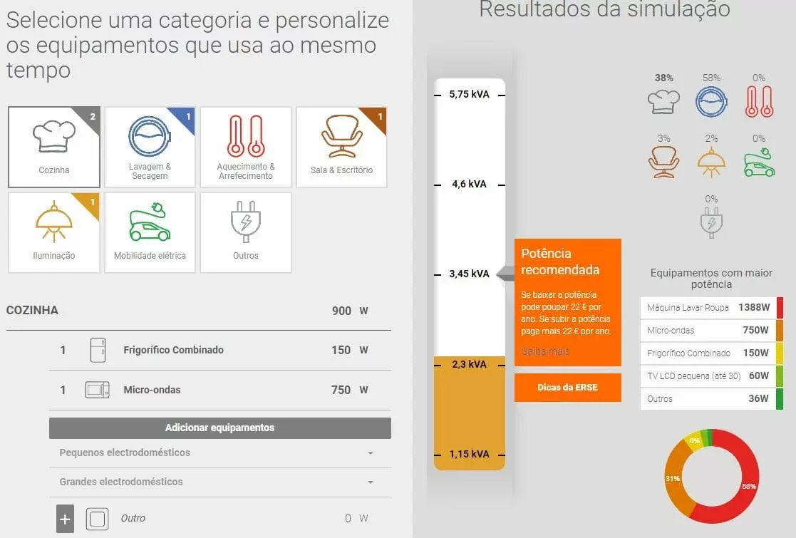Simulador de energia